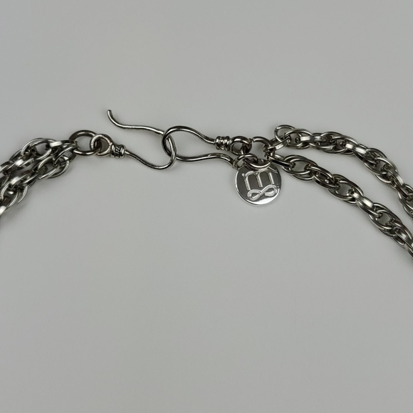 Teal & Silver layered Necklace - Picture 3 of 4